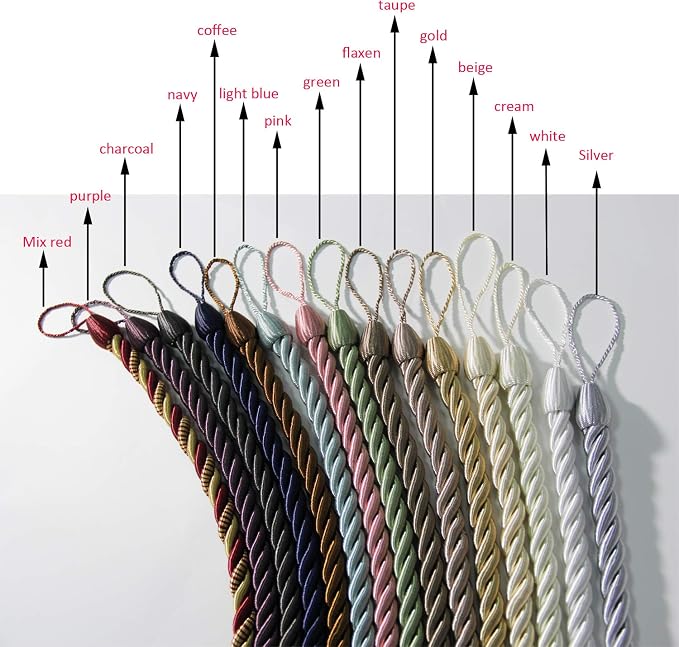 BEL AVENIR Curtain Rope Tiebacks, Drapery Rope Holdbacks - Image 7