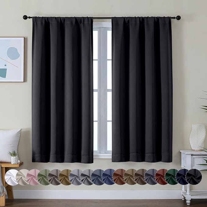 Simplebrand Ava Halloween Black Short Blackout Curtains by Simplebrand