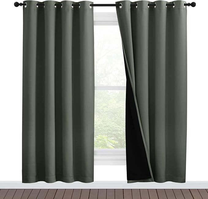 NICETOWN 100% Blackout Window Curtain Panels, Full Light Blocking Drapes by NICETOWN