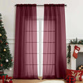 Sheer Curtains for Window 96 Inches Long 2 Panels Set, Soft Airy Light by Home