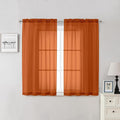 Lecloud Orange Sheer Curtains 54 Inch Length 2 Panels, Voile Light Filtering by Lecloud