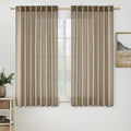 MIULEE Taupe Grey Linen Curtains 54 Inch Length 2 Panels by MIULEE