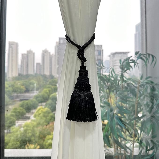 Fenghuangwu 4 Pack Curtain Tie Backs Rope Tassels - Image 3