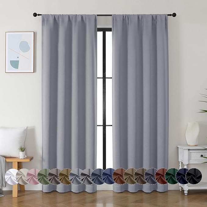Simplebrand Ava Silver Grey Blackout Curtains by Simplebrand