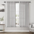 Nanspring Grey Linen Curtains 63 Inches Length 2 Panels Set by Nanspring