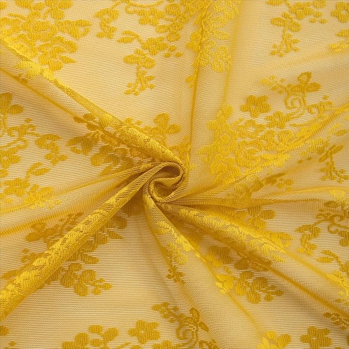 YJ YANJUN Vintage Lace Curtains 108 Inches Long- Retro Floral Mid Century - Image 5
