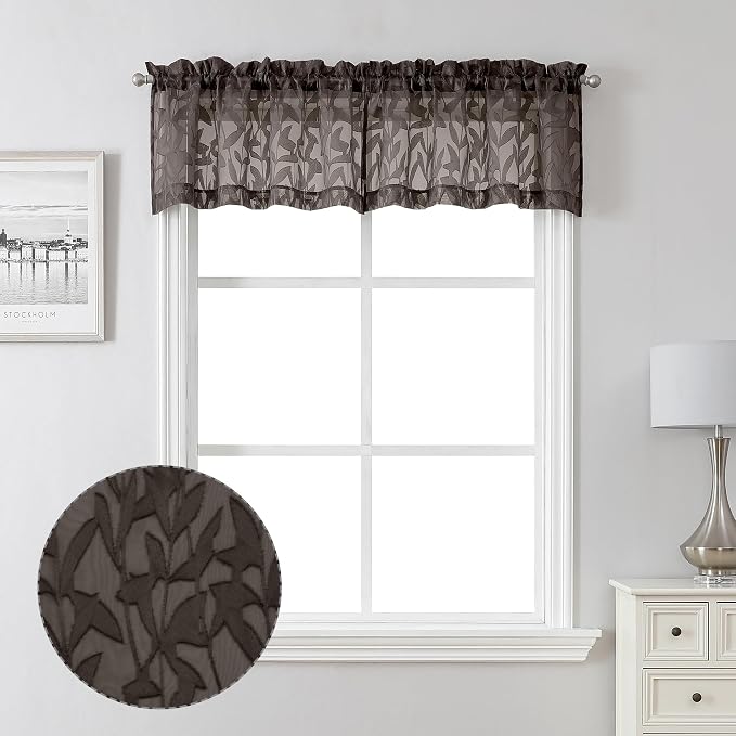Lecloud Leia Sheer Chocolate Brown Window Curtains by Lecloud