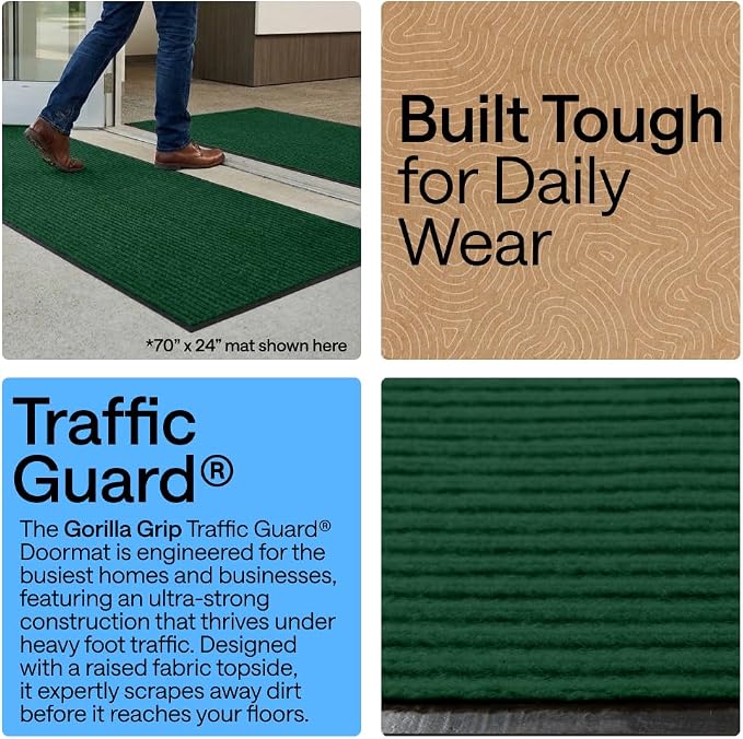 GORILLA GRIP Waterproof Traffic Guard Door Mat, 2 Pack Indoor Outdoor Durable - Image 3