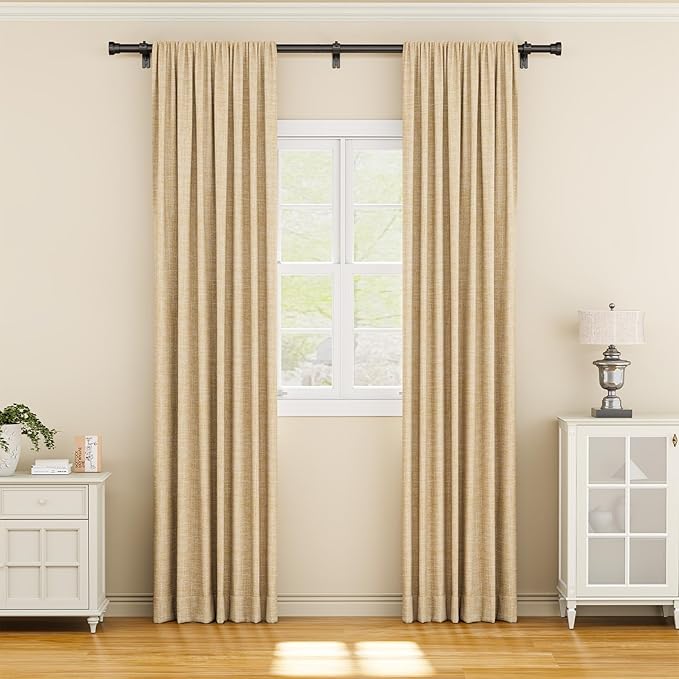 YaFex Curtain Rods 2 Pack 32-84 Inch, Heavy Duty 1 Inch Curtain Rod, Modern - Image 2