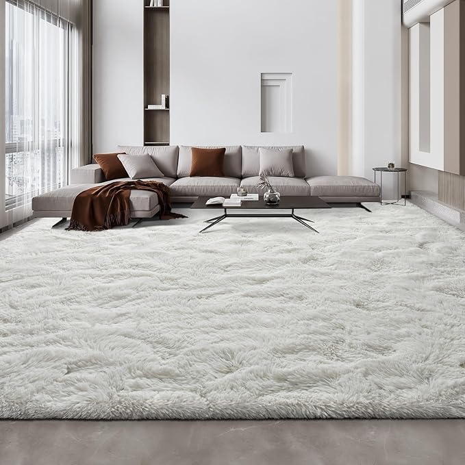 Deerhoo Large Shag Area Rugs 10 x 14, Tie-Dyed Plush Fuzzy Rug by Deerhoo