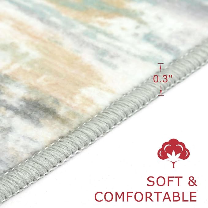 KOZYFLY Modern Abstract Hallway Runner Rug, 2x8 Kitchen Rugs Non-Slip Washable - Image 2