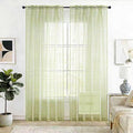 SpaceDresser Check Sheer Curtains 54 Inches 2 Panels Set, Rod Pocket Plaid by SpaceDresser