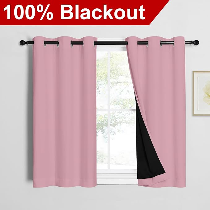 NICETOWN 100% Blackout Short Curtains - Image 2