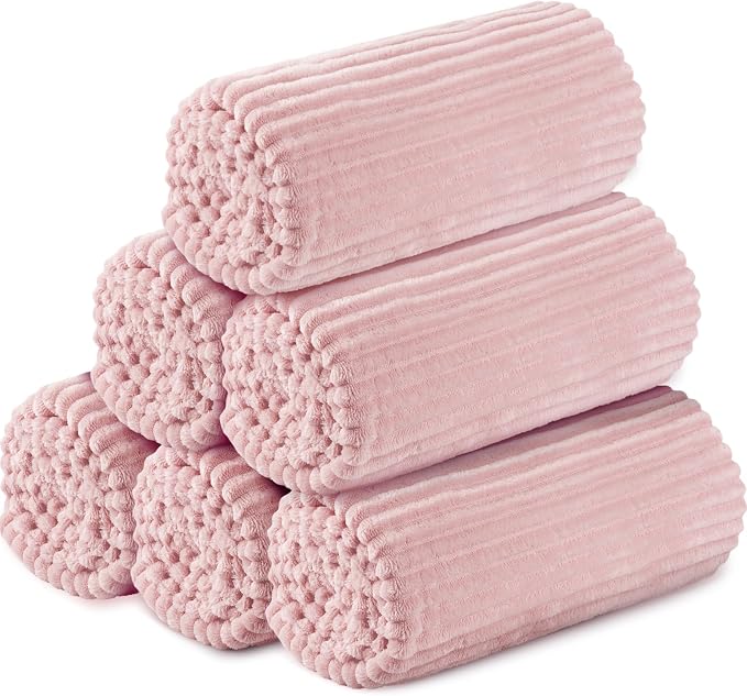 Buryeah 6 Pcs Flannel Throw Blanket Bulk 50 x 60 in Sleepover Blanket Outdoor by Buryeah