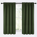 NICETOWN Dark Green Blackout Cafe Satin Curtains by NICETOWN