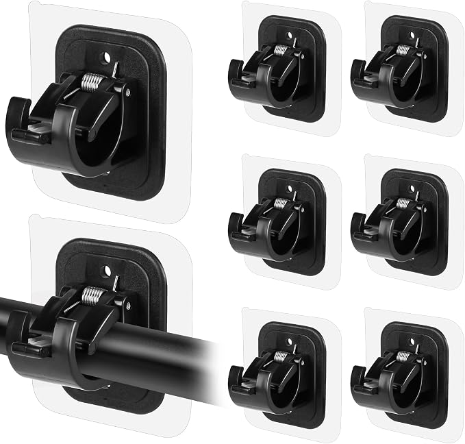 Codoule 8PCS No Drill Curtain Rod Brackets No Drilling Self Adhesive Curtain by Codoule