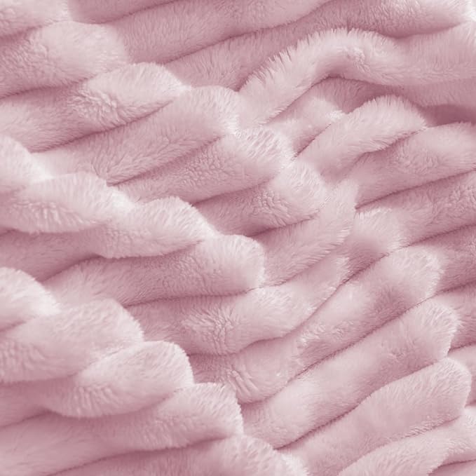 BEDELITE Fleece Throw Blanket for Couch – 3D Ribbed Jacquard Soft and Warm - Image 3