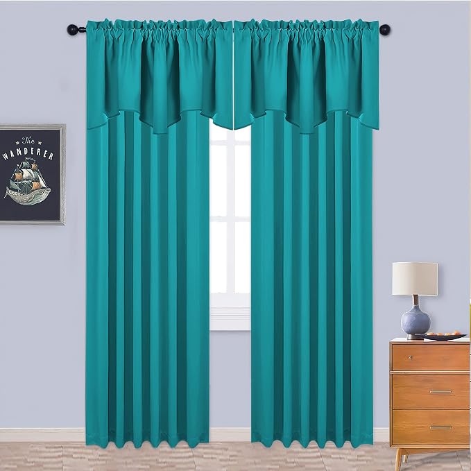 NICETOWN Blackout Curtain Valances Solid Rod Pocket Scalloped Valances Short - Image 5