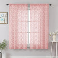 Chyhomenyc Blush Pink Sheer Curtains 63 Inch Length 2 Panels Set, Light by Chyhomenyc
