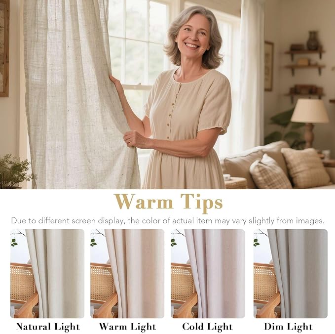 H.VERSAILTEX Elegant Natural Linen Semi Sheer Blended Energy Efficient Light - Image 3