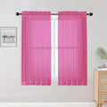 OWENIE Hot Pink Sheer Curtains for Bedroom Living Room 54 Inch Length 2 Panels by OWENIE