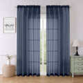 Lecloud Navy Blue Sheer Curtains by Lecloud