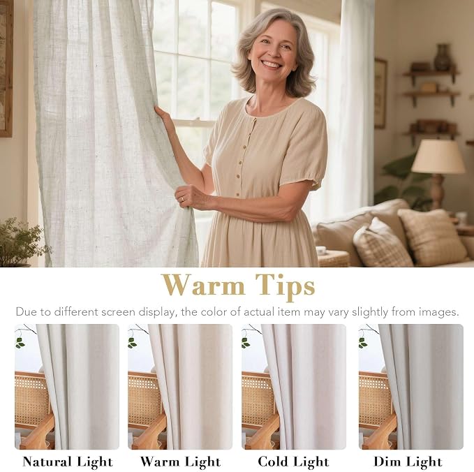 H.VERSAILTEX Living Room Linen Curtains - Image 3