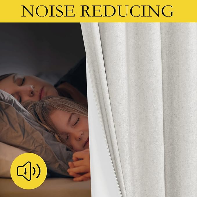 NICETOWN 100% Absolutely Blackout Linen Curtains - Image 3