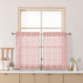 Chyhomenyc Blush Pink Sheer Curtains 30 Inch Length, Light Filtering Leaf by Chyhomenyc