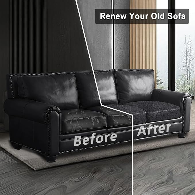 Leather Look Couch Cushion Covers Sofa Seat Slipcovers Sets Couches Furniture - Image 7