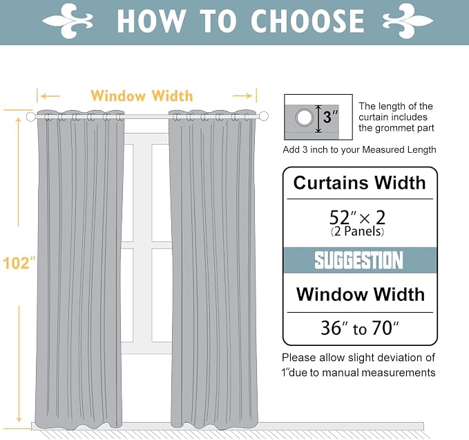 ChrisDowa Room Darkening Curtains 102 Inches Long 2 Panels Set - Image 5