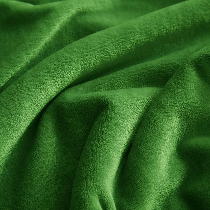 KMUSET Fleece Blanket Twin Size Emerald Lightweight Super Soft Cozy Luxury Bed - Image 4