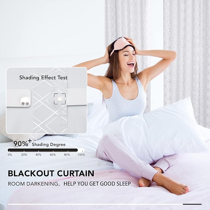 Deconovo White Room Darkening Curtains - Image 6