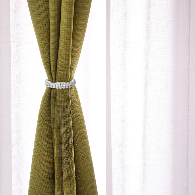 Ptwola 6 Pack Braided Curtain Tiebacks Boho Elegant Rustic Curtain Holdbacks - Image 7