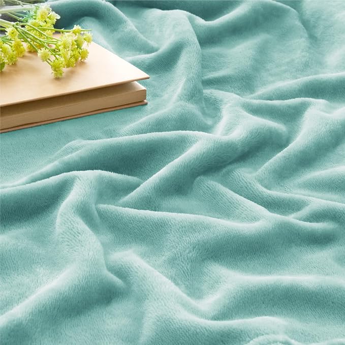 BEDELITE Fleece Blanket Twin Size Haze Blue Throw Blankets - Image 3