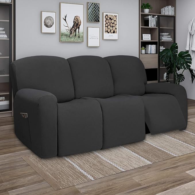 PureFit Super Stretch 3 Seats Recliner Chair Sofa Couch Cover - Image 2