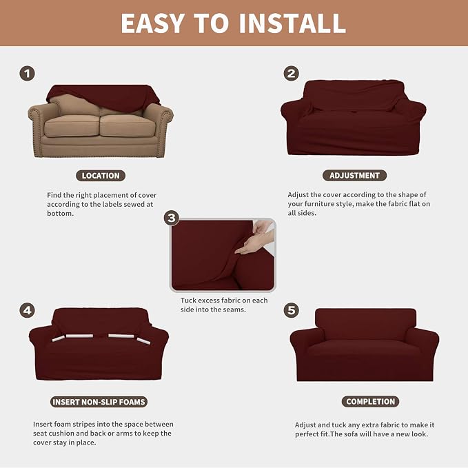 Easy-Going 100% Waterproof Couch Cover, Dual Waterproof Sofa Cover, Stretch - Image 5