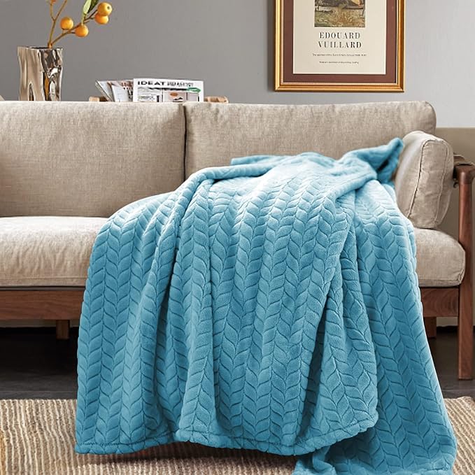 inhand Blue Throw Blanket, Super Soft Flannel Cozy Blankets & Throw - Image 2