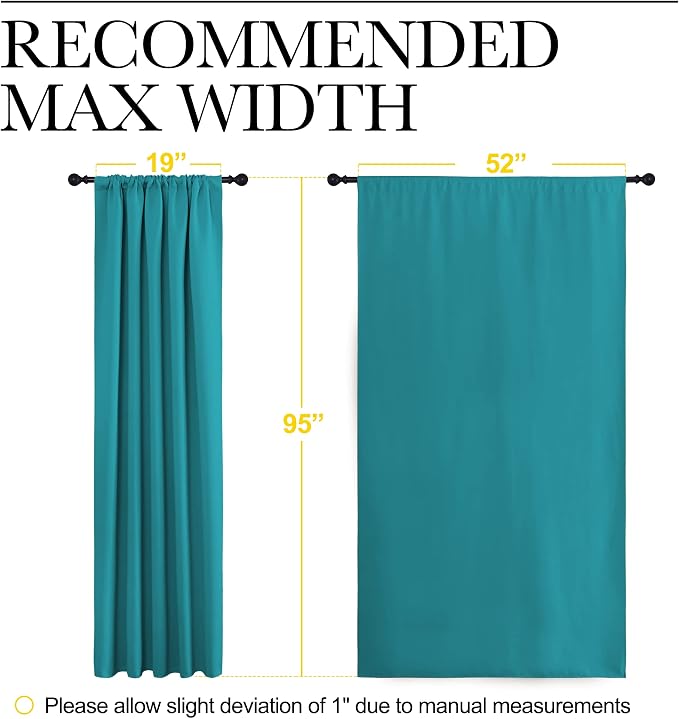 NICETOWN Peacock Blue Blackout Curtains Panels - Image 7