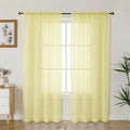 Gwine Light Yellow Sheer Curtains 72 Inches Long 2 Panels Set, Light Filtering by Gwine