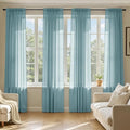 MIULEE Dusty Blue Sheer Curtains 72 Inches Long, 4 Panels Set, Light Filtering by MIULEE