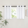 NICETOWN White Short Kitchen Curtains Over Sink 30 inches Long 2 Panels by NICETOWN