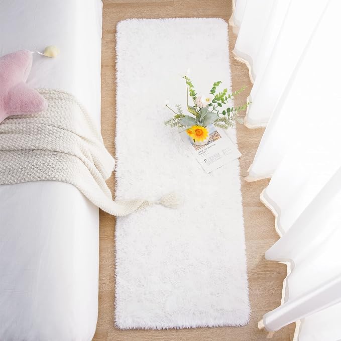 Chicrug Soft Runner Rug for Bedroom Living Room Plush Fluffy Rug 2x10 Feet - Image 3