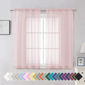 Aiyufeng Blush Pink Sheer Curtains 54 Inch Length 2 Panels Set, Light Filtering by Aiyufeng