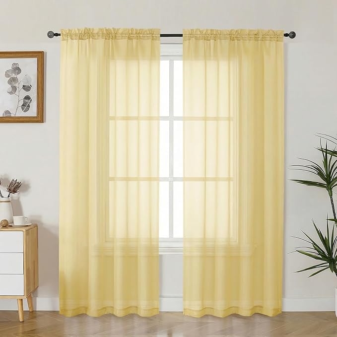 Gwine Sheer Curtains 72 Inch Length by Gwine