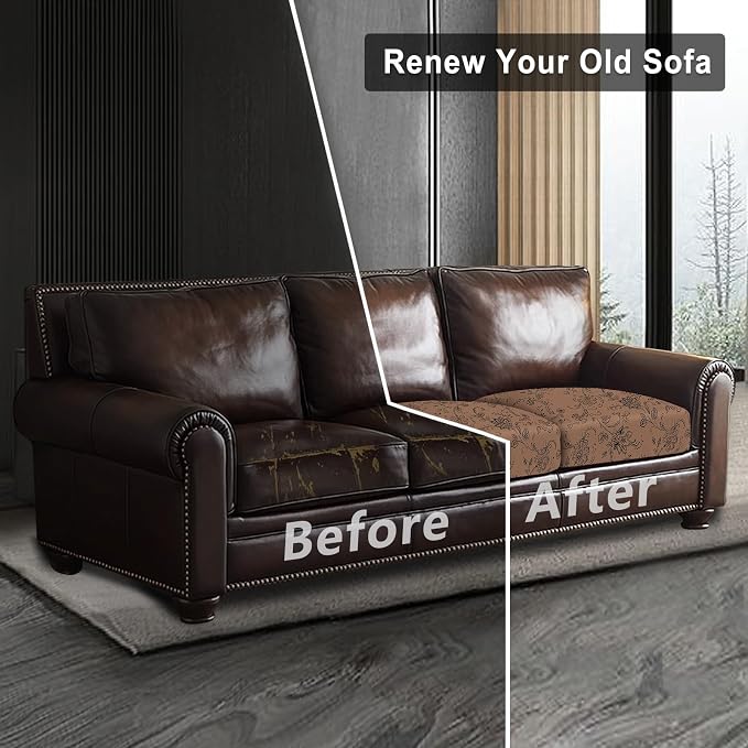 Leather Look Couch Cushion Covers Sofa Seat Slipcovers Sets Couches Furniture - Image 7