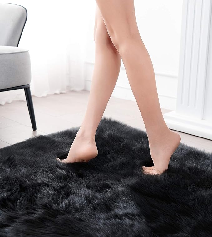 Ciicool Ultra Soft Faux Sheepskin Fur Rug Fluffy Rug - Image 8