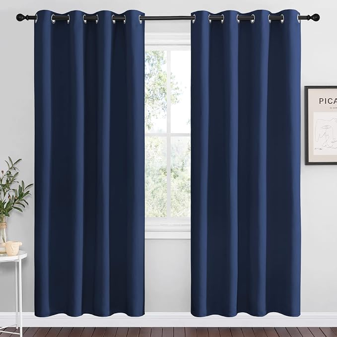 NICETOWN Navy Blackout Curtains 78" Long by NICETOWN