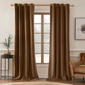 MIULEE Velvet Curtains Chocolate Elegant Grommet Thermal Insulated Soundproof by MIULEE