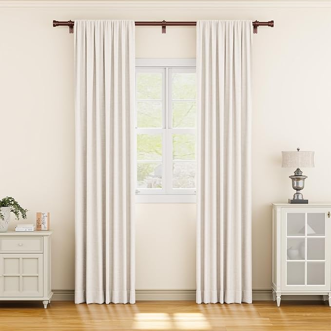 YaFex Curtain Rods 32-84 Inch, Heavy Duty 1 Inch Adjustable Curtain Rod - Image 2